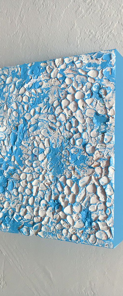 Contemporary Abstract "Blue shell rock" by Bo Kravchenko
