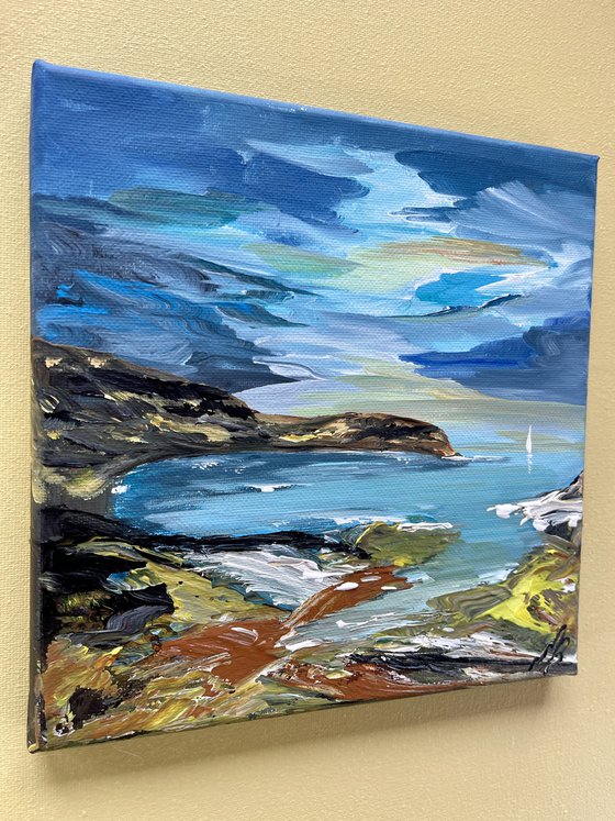 Lulworth Cove Abstraction on a Small Canvas