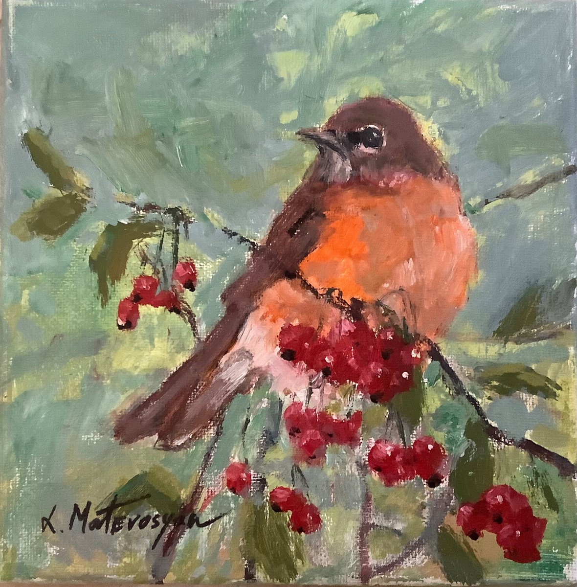 Robin By Lia Matevosyan Haselton, 8 X 8, Artwork For Sale On Artfinder