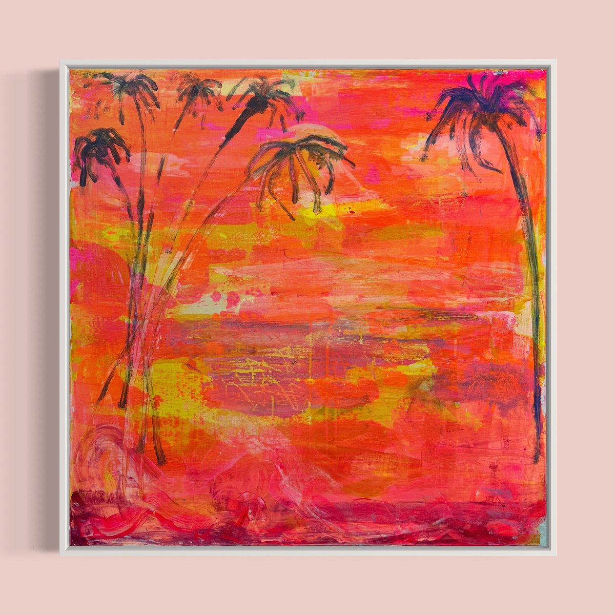 Organic Landscape Acrylic Painting By Kathryn Sillince, 31 X 31", 