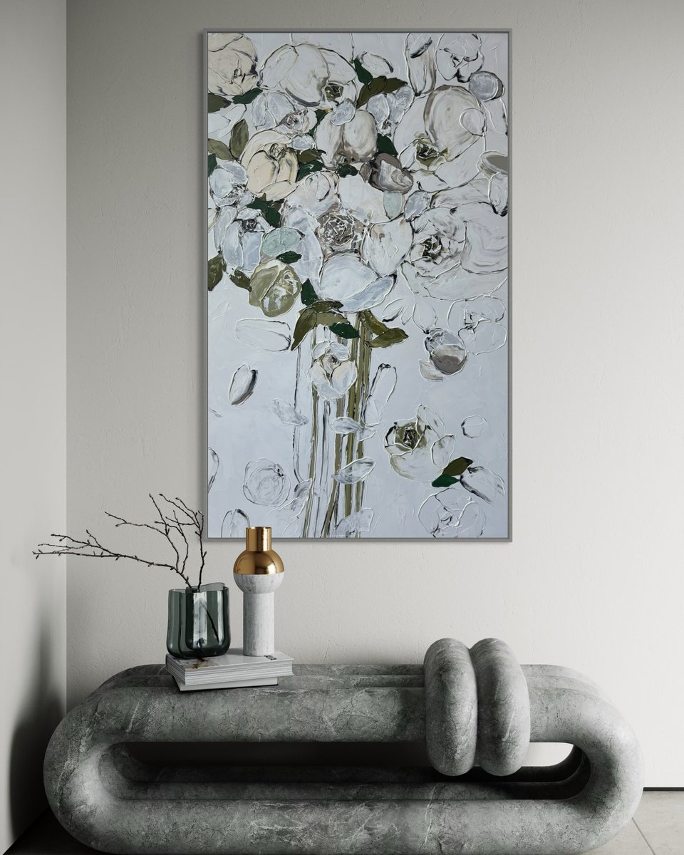 Impressionistic Landscape Acrylic Painting By Tetiana Hutsul, 37 X 61", Whispers Of Ecstasy, Original Artwork