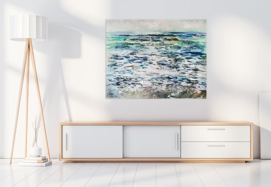 Large sea painting, Seascape canvas art