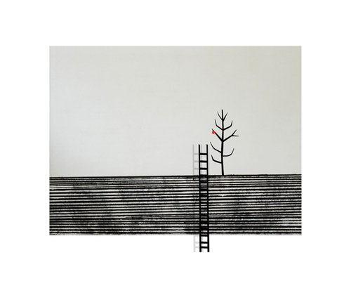 Tree With Ladder by Rennie Pilgrem