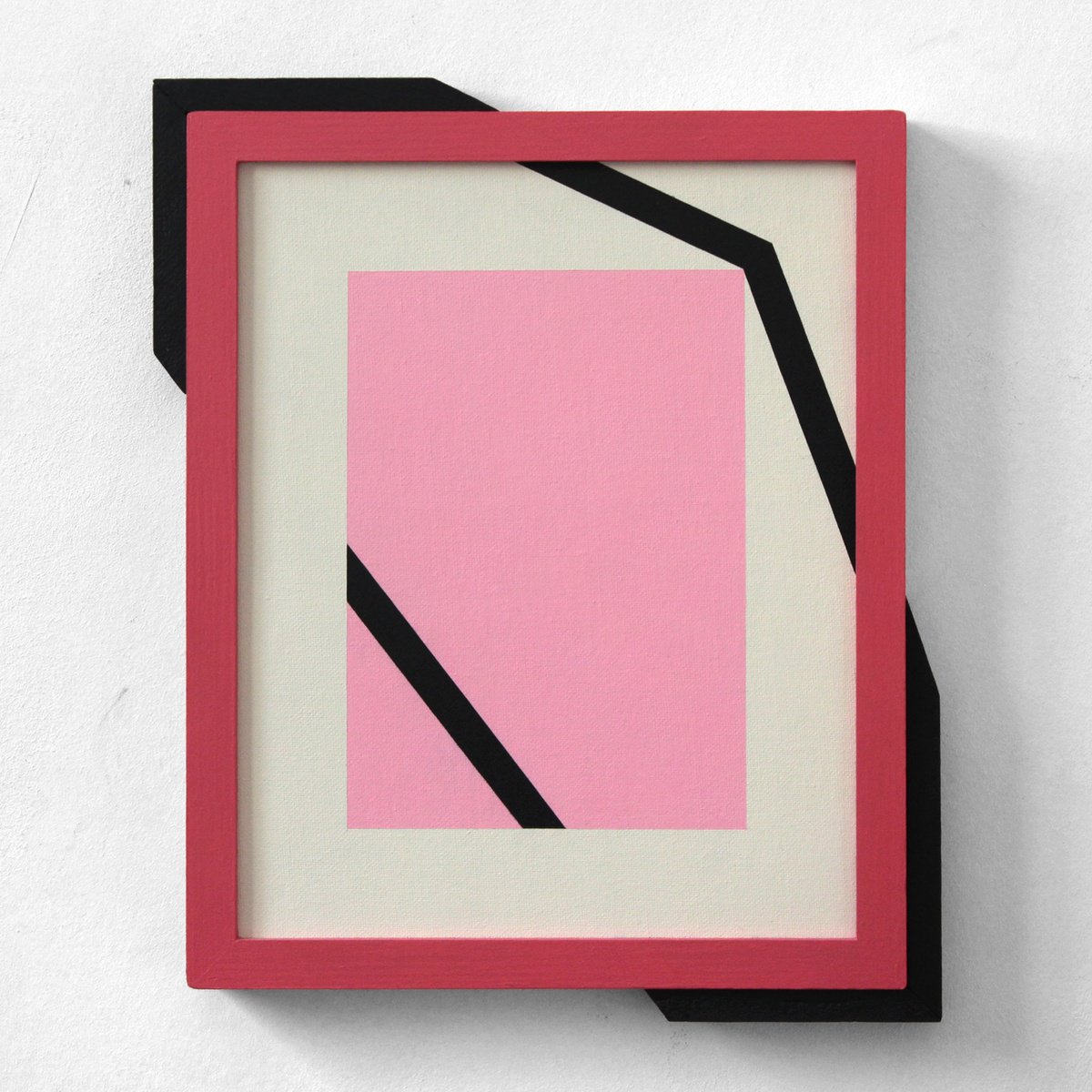 Geometric Abstract Acrylic Painting By Martin Singer, 12 X 13", Crmrb-16, Original Artwork