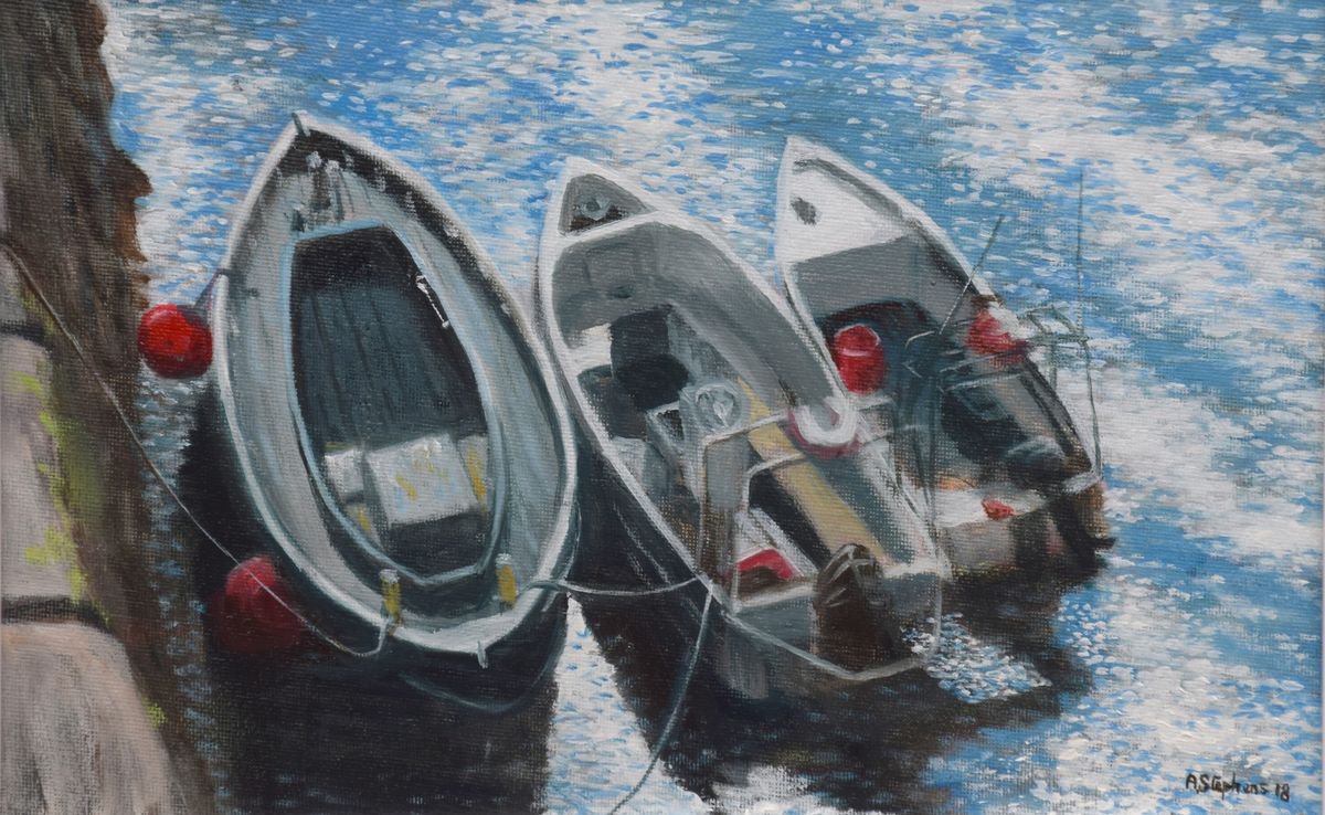 Boats in Crail by Alan Stephens