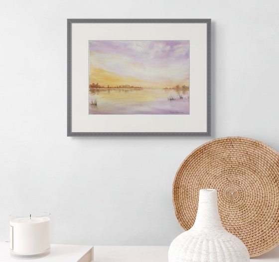 Tranquil Lake at Sunset