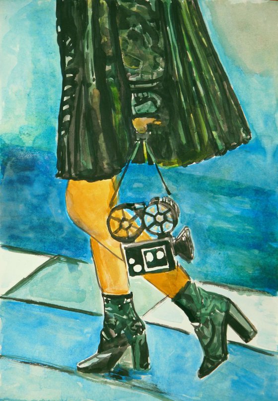 Girl with camera WRCL  / 37.7 X 26.3 cm