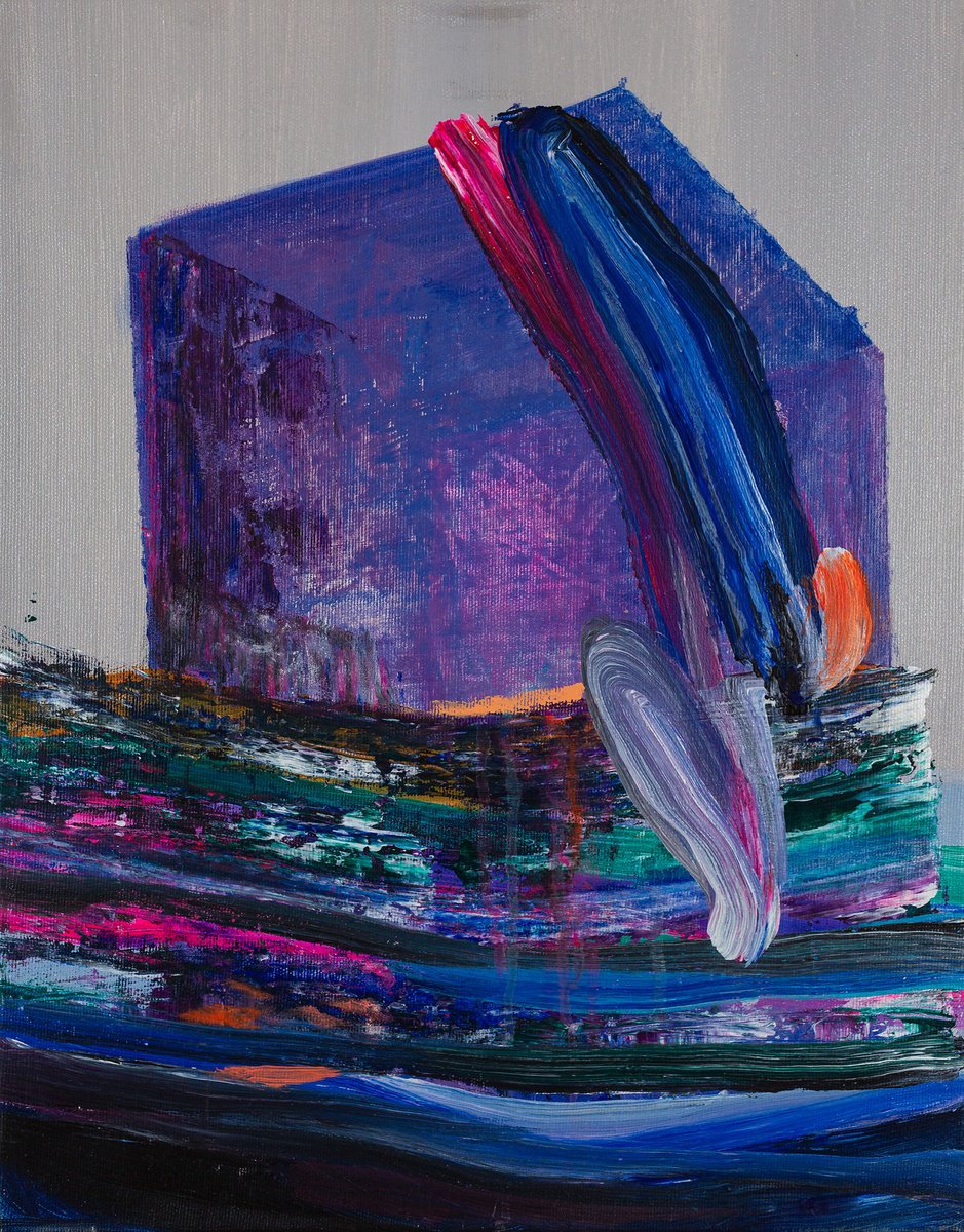 Organic Abstract Acrylic Painting By Bogdan Bianca Ioana, 14 X 18, Untitled 13, Original Artwork