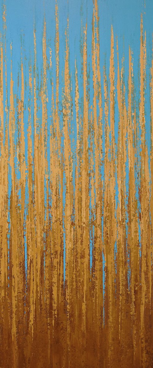 Gold Blue - Color Field by Suzanne Vaughan