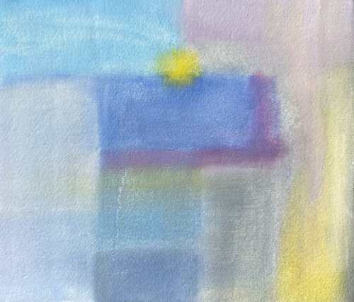 Abstract Rectangles in Blue and Yellow by Catherine Winget