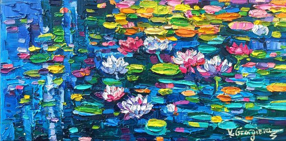 Water lilies reflections