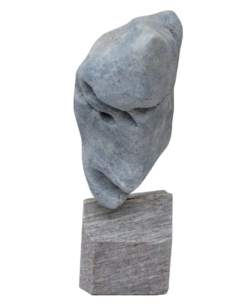 Expressive Portrait Stone Sculpture By Ognyan Chitakov, 4 X 9", "Female Bust", Original Artwork