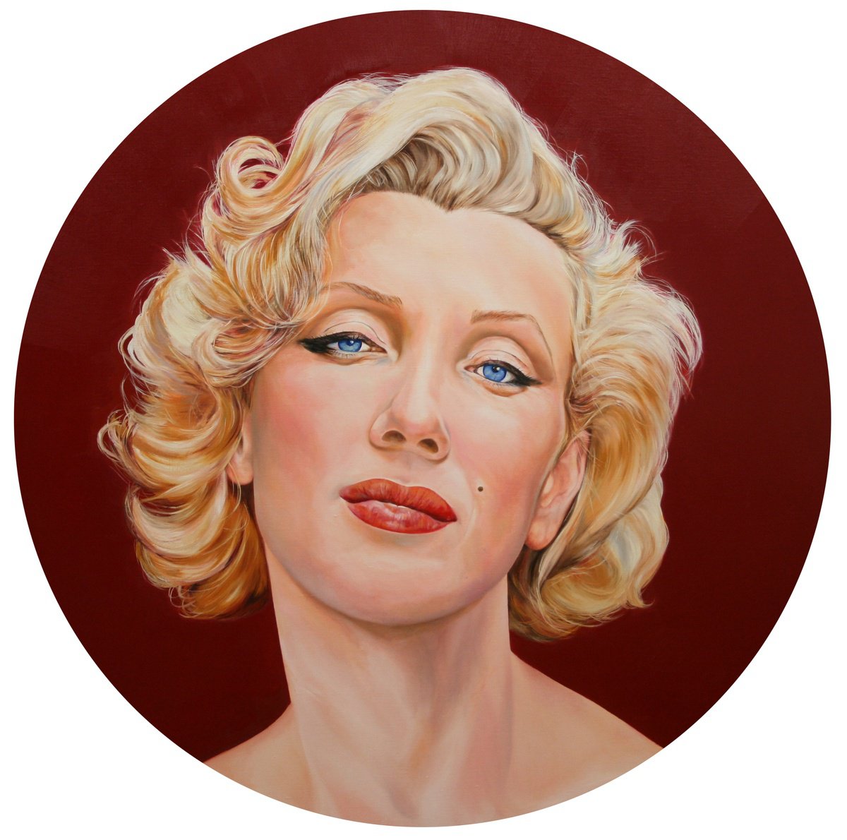 Photorealistic Portrait Oil Painting By Peter Goodhall, 42 X 42", Marilyn Monroe, Original Artwork