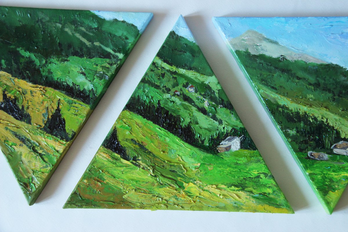 MOUNTAINS / Bosco Gurin / Switzerland / green / triangle / by Anna Bo