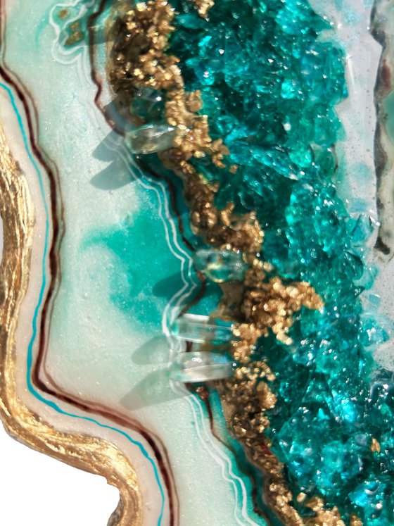 Turquoise Floating agate.