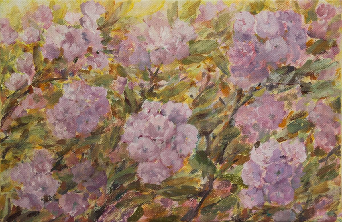 Japanese Cherry Tree 2019, acrylic on canvas, 20 x 30 cm by Alenka Koderman