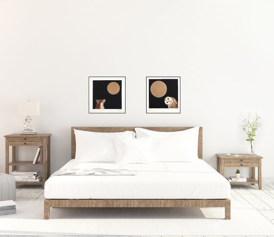 Midnight Fox and Midnight Owl Printset