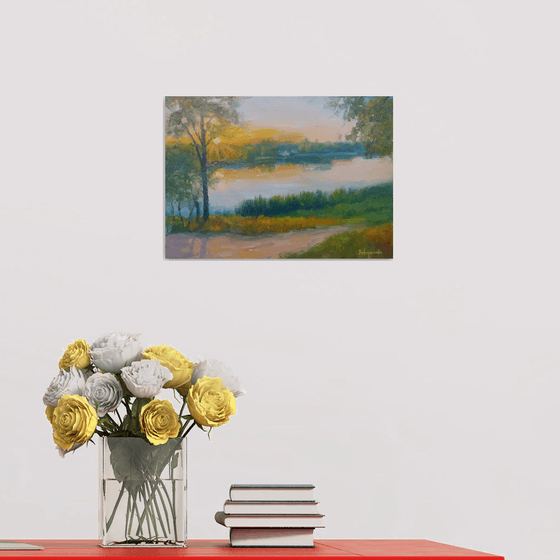 Sunset over the river