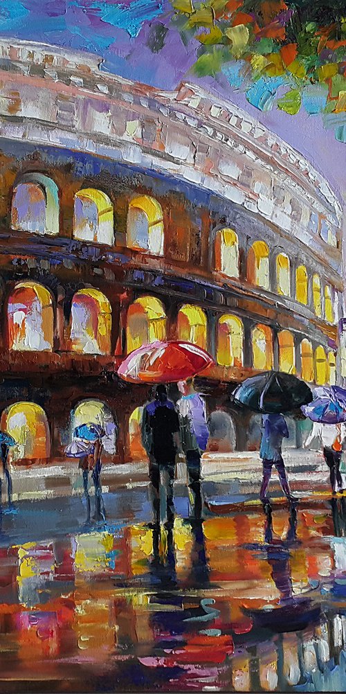 Rome Colosseum Evening by Viktoria Lapteva