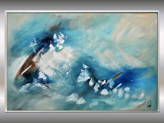 Emotional  - Abstract Art - Acrylic Painting - Canvas Art - Framed Painting - Abstract Sea Painting - Ready to Hang