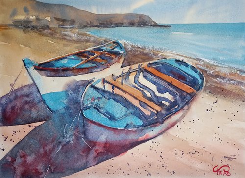 Boats in the sun / Barche al sole by Tollo Pozzi