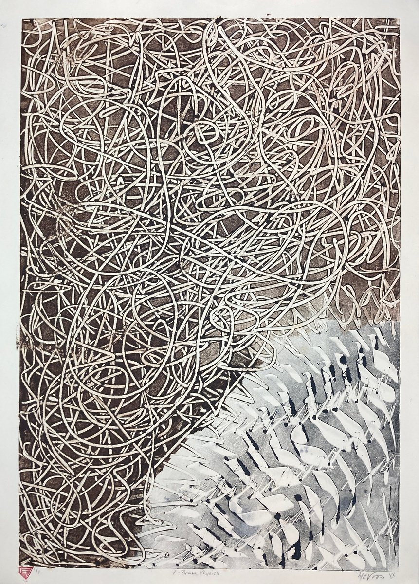 Organic Abstract Limited Edition Print By Michael E. Voss, 22 X 32", P-Brane Physics, Original Artwork