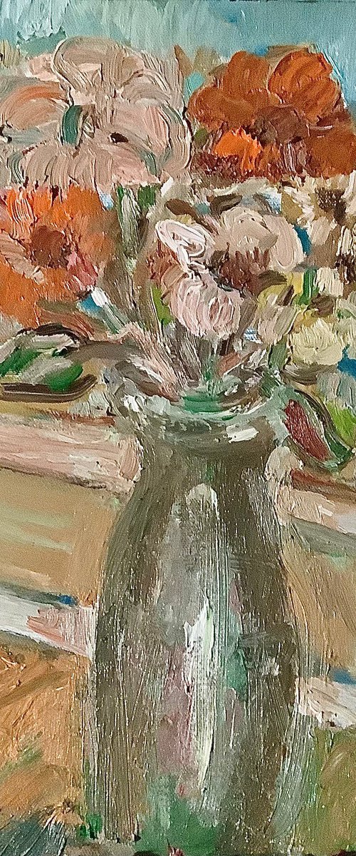 Still life with flowers by Angus  MacDonald