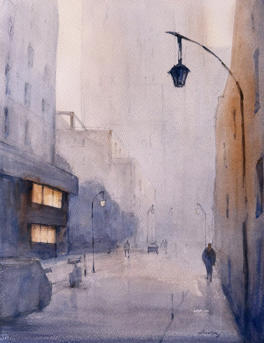 Impressionistic Watercolour , Between Light And Fog By Leyla Kamliya, 12 X 16, Artwork For Sale On Artfinder