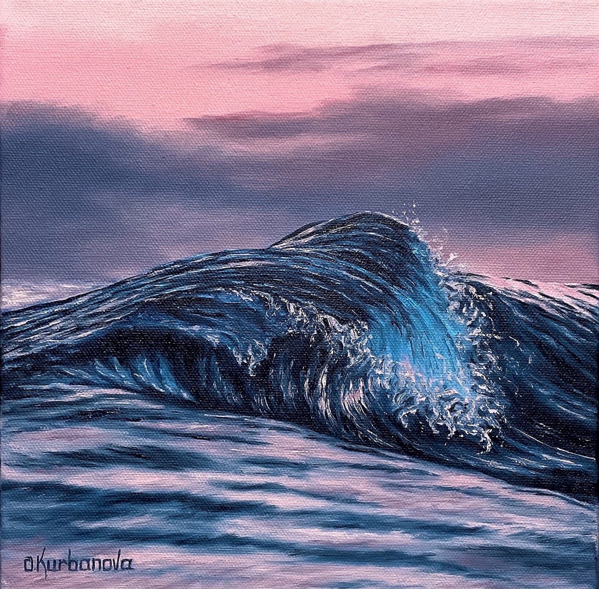 Photorealistic Oil Painting , Pink Sunset By Olga Kurbanova, 10 X 10, Artwork For Sale On Artfinder