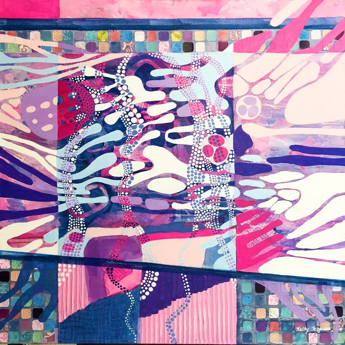 Abstract Painting By Kathy Ferguson, 36 X 36", Women