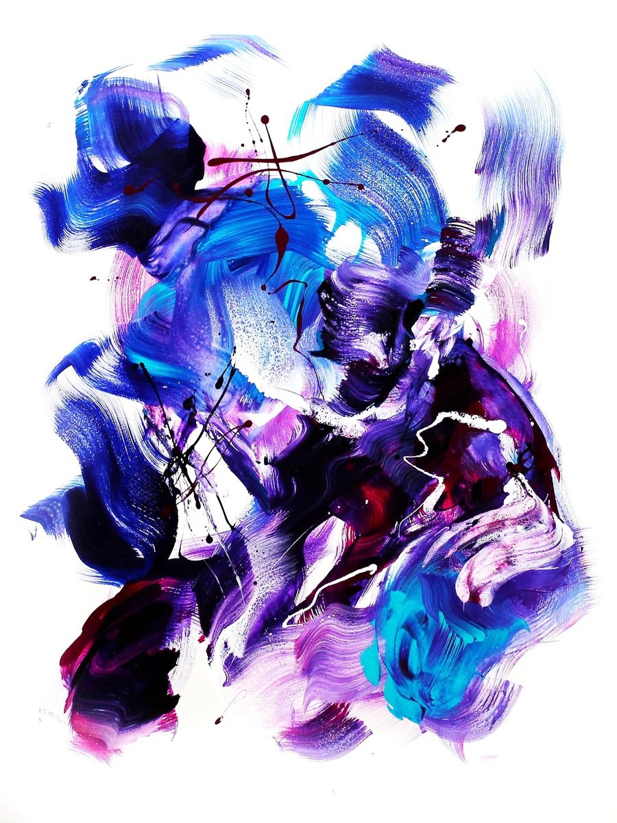 Abstract Acrylic Painting By Paresh Nrshinga Frsa, 36 X 48", Dreamcatching, Original Artwork