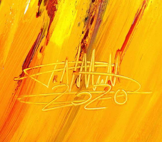 Yellow Red Abstraction XL 1