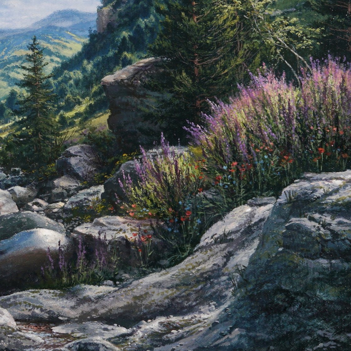 Original Acrylic Painting - Mountain Symphony by Viktar Yushkevich