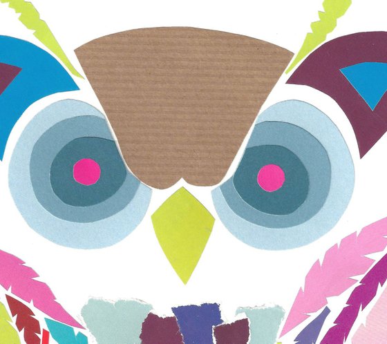 Owl (Hand Cut Collage) Original Picture