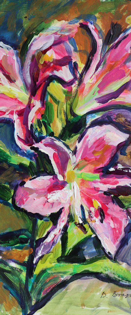 Rose lilies (plein air) by Dima Braga