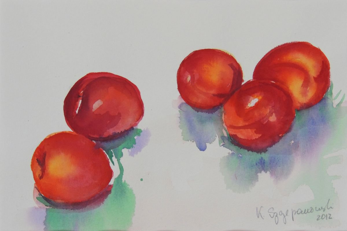 Nectarines by Krystyna Szczepanowski