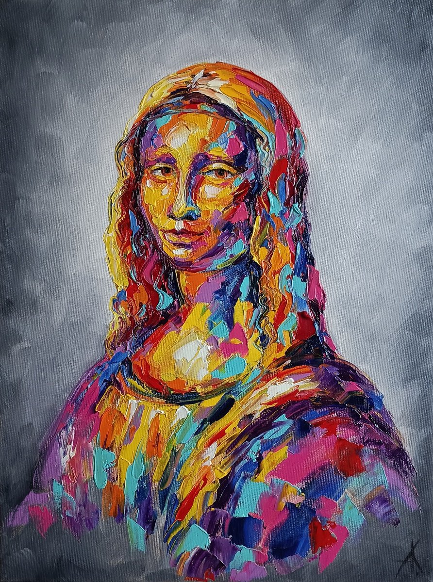 Mona Lisa - oil painting, Leonardo da Vinci, portrait, woman face, woman portrait, Mona Li... by Anastasia Kozorez