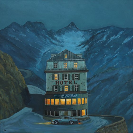 The Hotel Belvedere at night