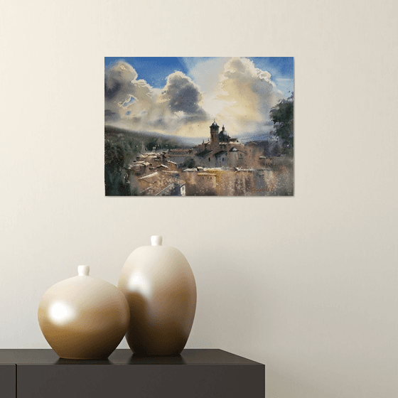 Clouds over the city. Urbino. Italy.