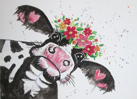 Cow with flower crown