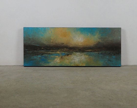 Hopeful Shore  (Panoramic Seascape, 100x40cm)