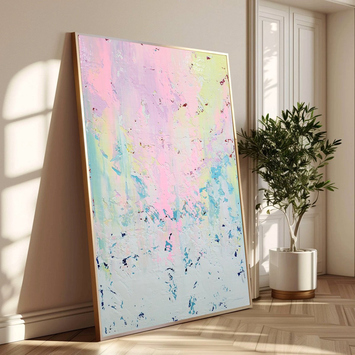 Abstract Acrylic Painting By Alex Senchenko, 39 X 59, Abstract 2525, Original Artwork