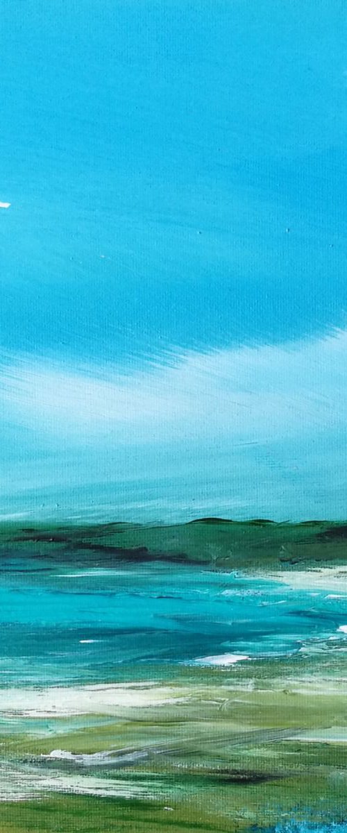 Coastal Calm - small painting, cornwall, seascape, gorgeous by Mel Graham