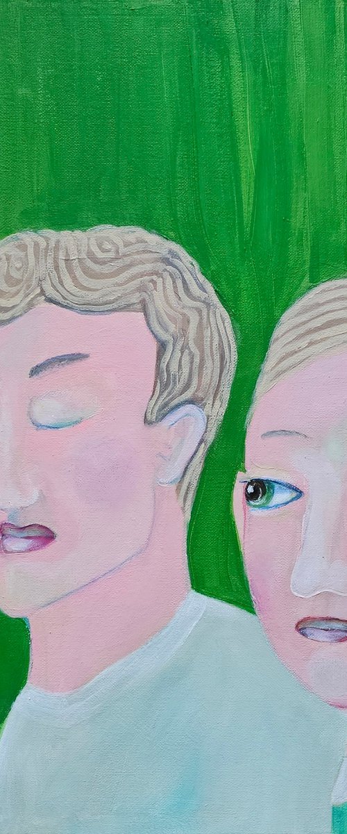 Our couple spring mood green portrait by Ksenia June