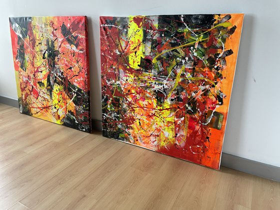Diptych-Fire in the Dark