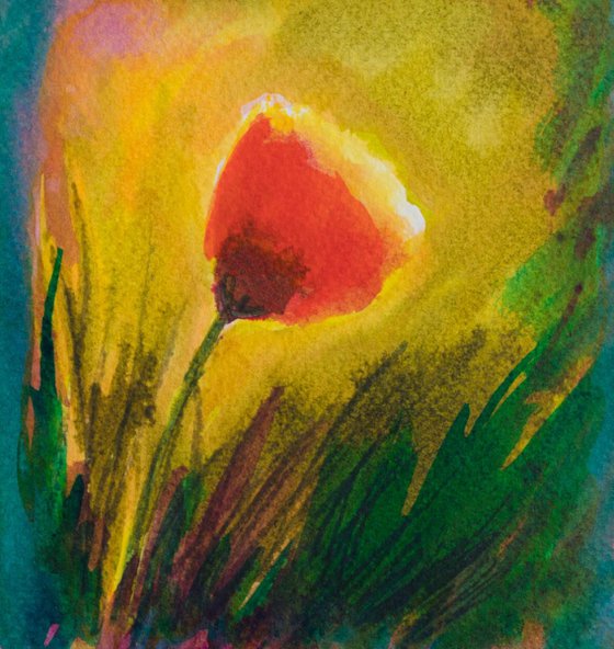 Poppy - small size - miniature - 12X12,5 cm