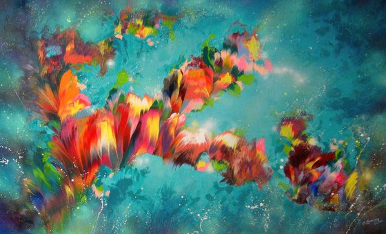 "Amazing Flowers" VERY LARGE Abstract Painting