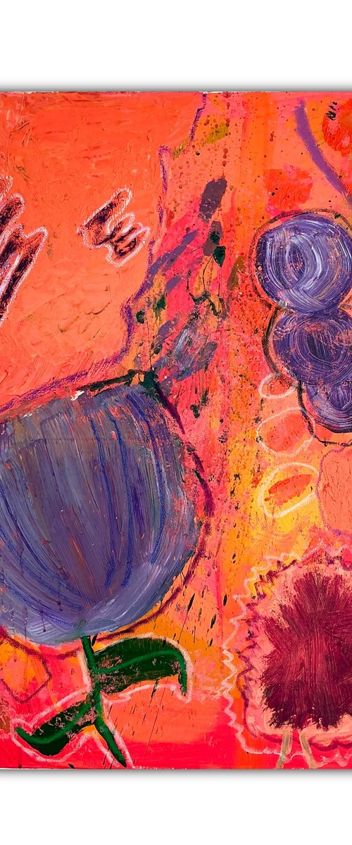 "Orange Reverie" 31x23" by Fatima Rezqi