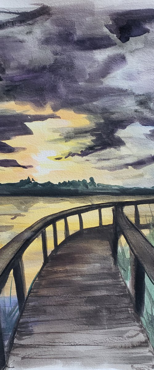 Landscape - Lake - "Sunset" by Katrina Case