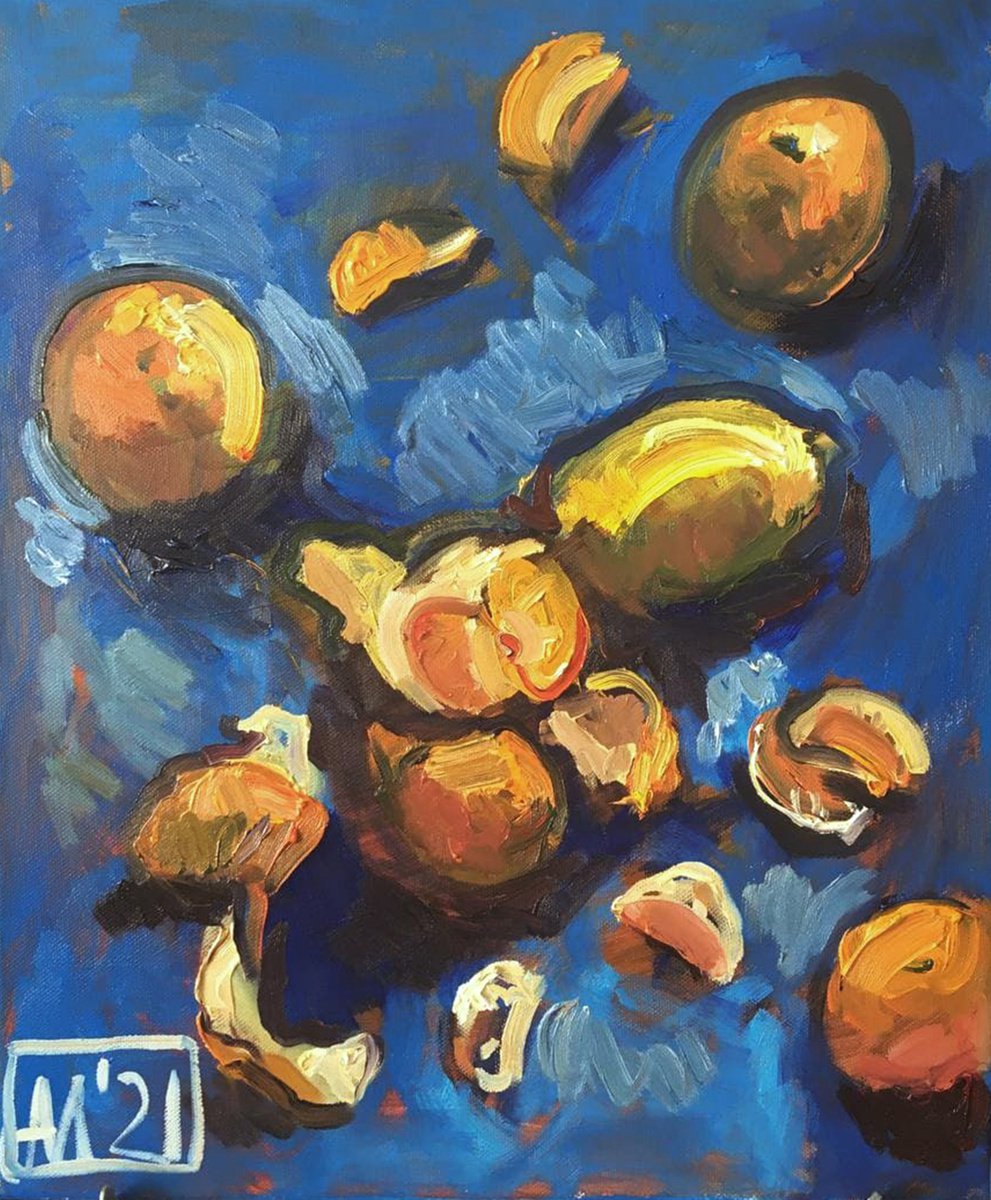Still life with tangerines and lemon by Sasha Makieva